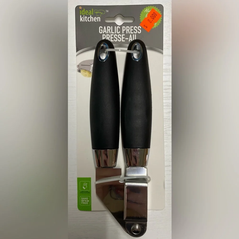 NIB Ideal Kitchen Black Stainless Steel Garlic Press - Picture 1 of 3